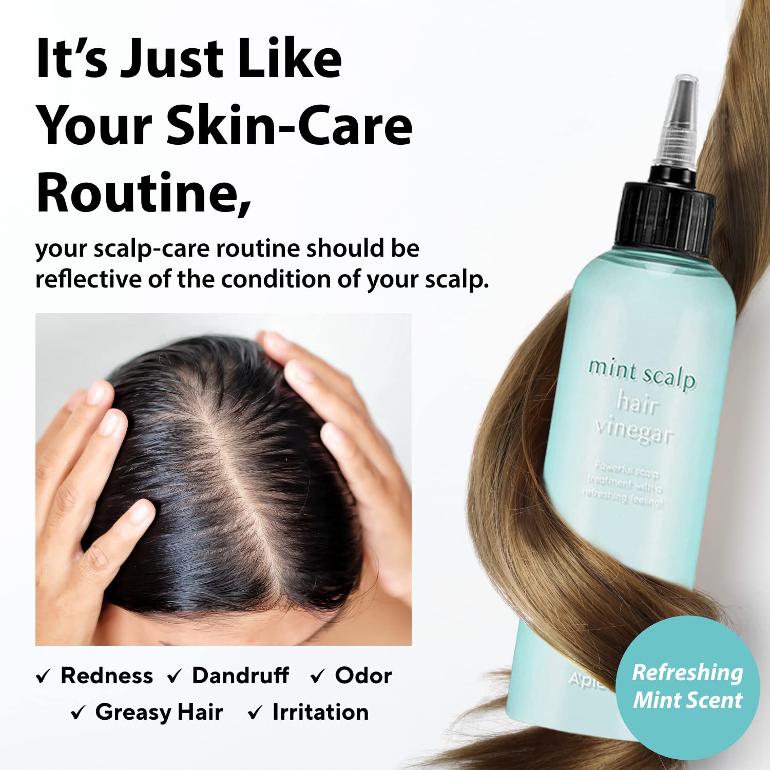 Apieu Mint Hair Vinegar Rince Advanced Scalp Treatment for Oil Control [200ml]